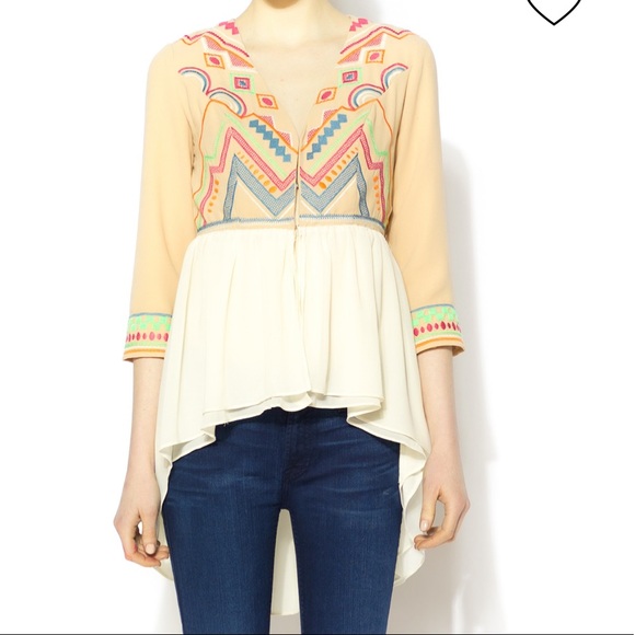 Champagne & Strawberry EMBROIDERED RUFFLE JACKET - Picture 14 of 16